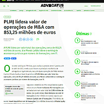 PLMJ lidera valor de operaes de M&A com 853,25 milhes de euros